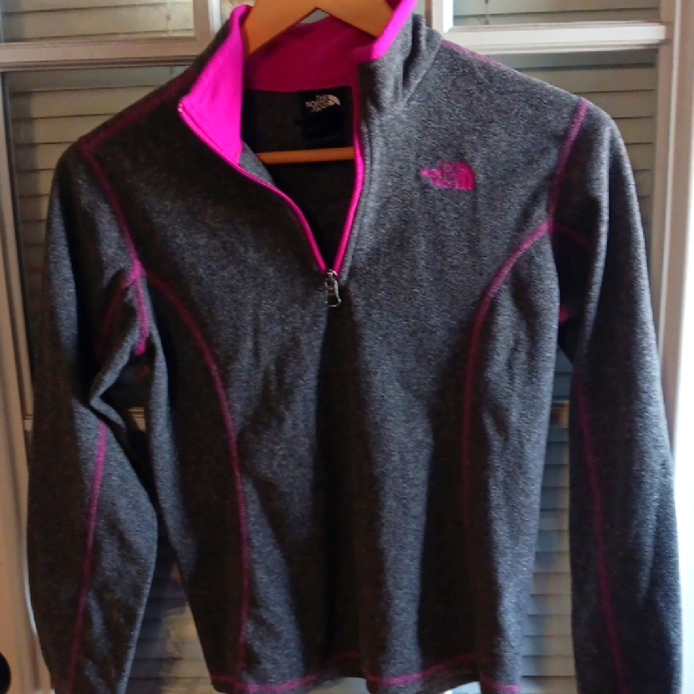 The North Face Gray and Pink Pullover